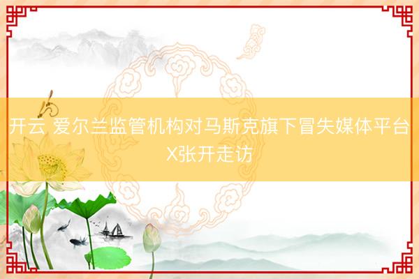 开云 爱尔兰监管机构对马斯克旗下冒失媒体平台X张开走访