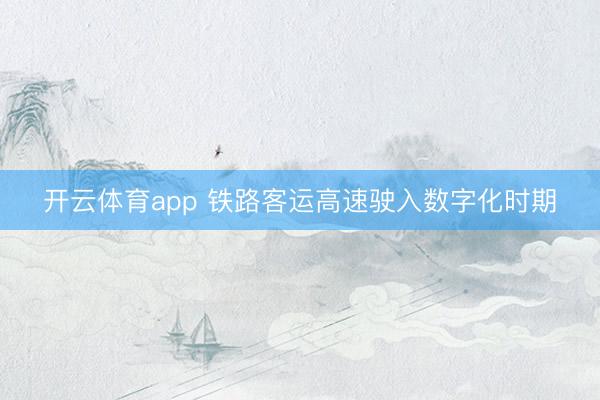 开云体育app 铁路客运高速驶入数字化时期