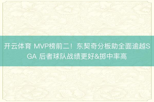 开云体育 MVP榜前二！东契奇分板助全面逾越SGA 后者球队战绩更好&掷中率高