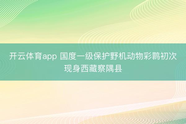 开云体育app 国度一级保护野机动物彩鹮初次现身西藏察隅县