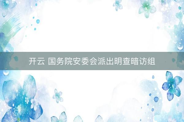 开云 国务院安委会派出明查暗访组