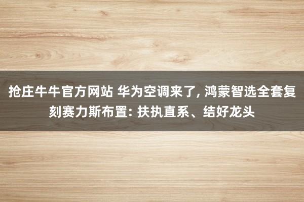 抢庄牛牛官方网站 华为空调来了, 鸿蒙智选全套复刻赛力斯布置: 扶执直系、结好龙头