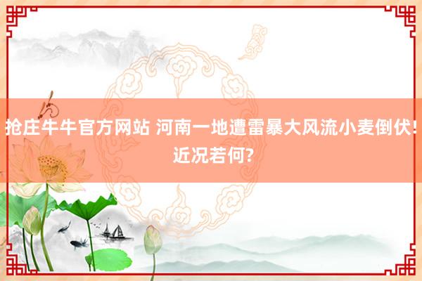 抢庄牛牛官方网站 河南一地遭雷暴大风流小麦倒伏! 近况若何?
