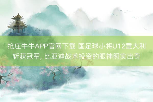抢庄牛牛APP官网下载 国足球小将U12意大利斩获冠军, 比亚迪战术投资的眼神照实出奇