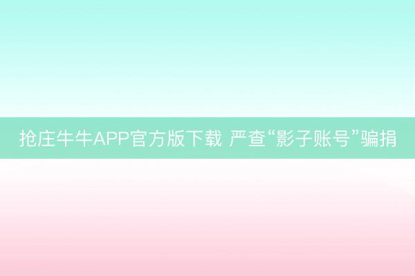 抢庄牛牛APP官方版下载 严查“影子账号”骗捐