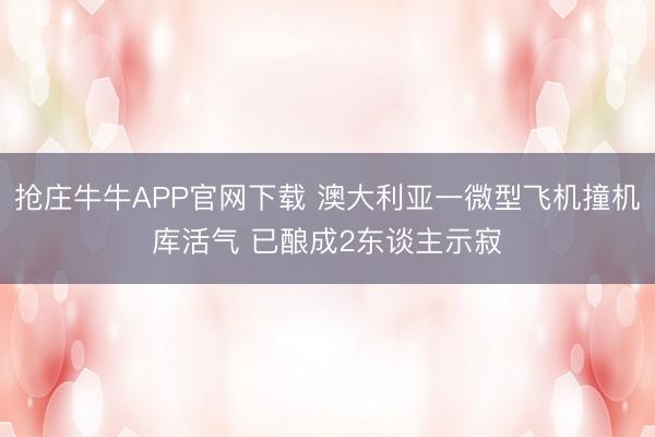 抢庄牛牛APP官网下载 澳大利亚一微型飞机撞机库活气 已酿成2东谈主示寂
