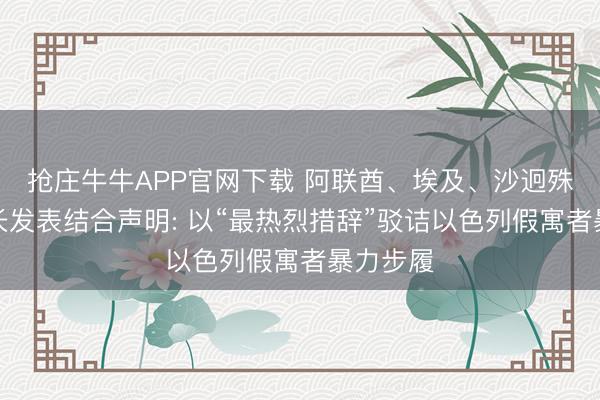抢庄牛牛APP官网下载 阿联酋、埃及、沙迥殊八海外长发表结合声明: 以“最热烈措辞”驳诘以色列假寓者暴力步履